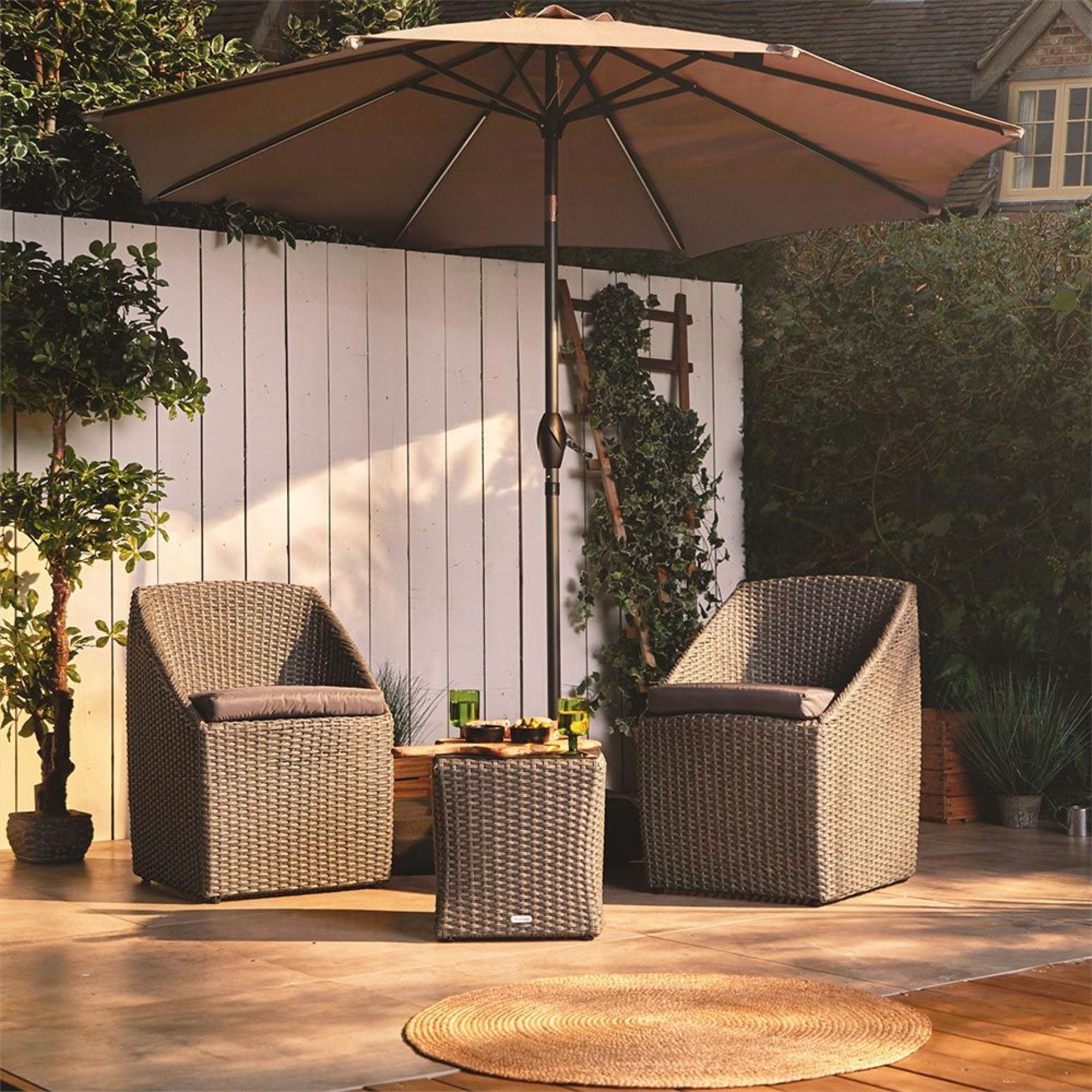 Luxury Rattan Bistro Set. Whether you have a large garden or a small balcony, this bistro set is the
