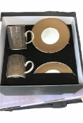 WEDGWOOD ARRIS ESPRESSO CUP AND SAUCER PAIR SET