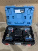 ERBAUER TWIN PACK IMPACT DRIVER AND COMBI DRILL COMES WITH 2 BATTERIES, CHARGER AND CARRY CASE (