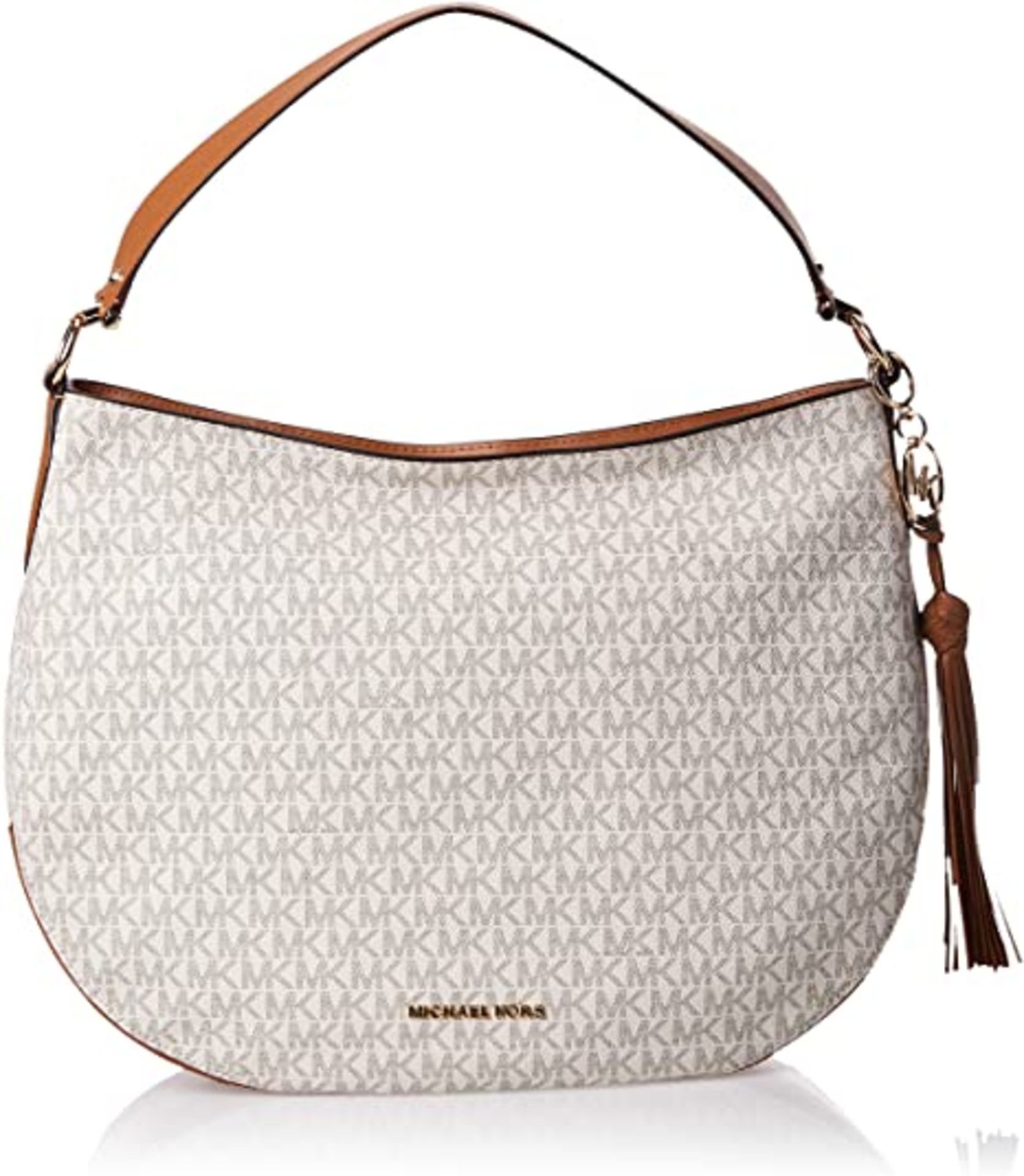 BRAND NEW MICHAEL KORS BROOKE VANILLA/ACORN LARGE ZIP HOBO BAG (3755) RRP £369 B-5