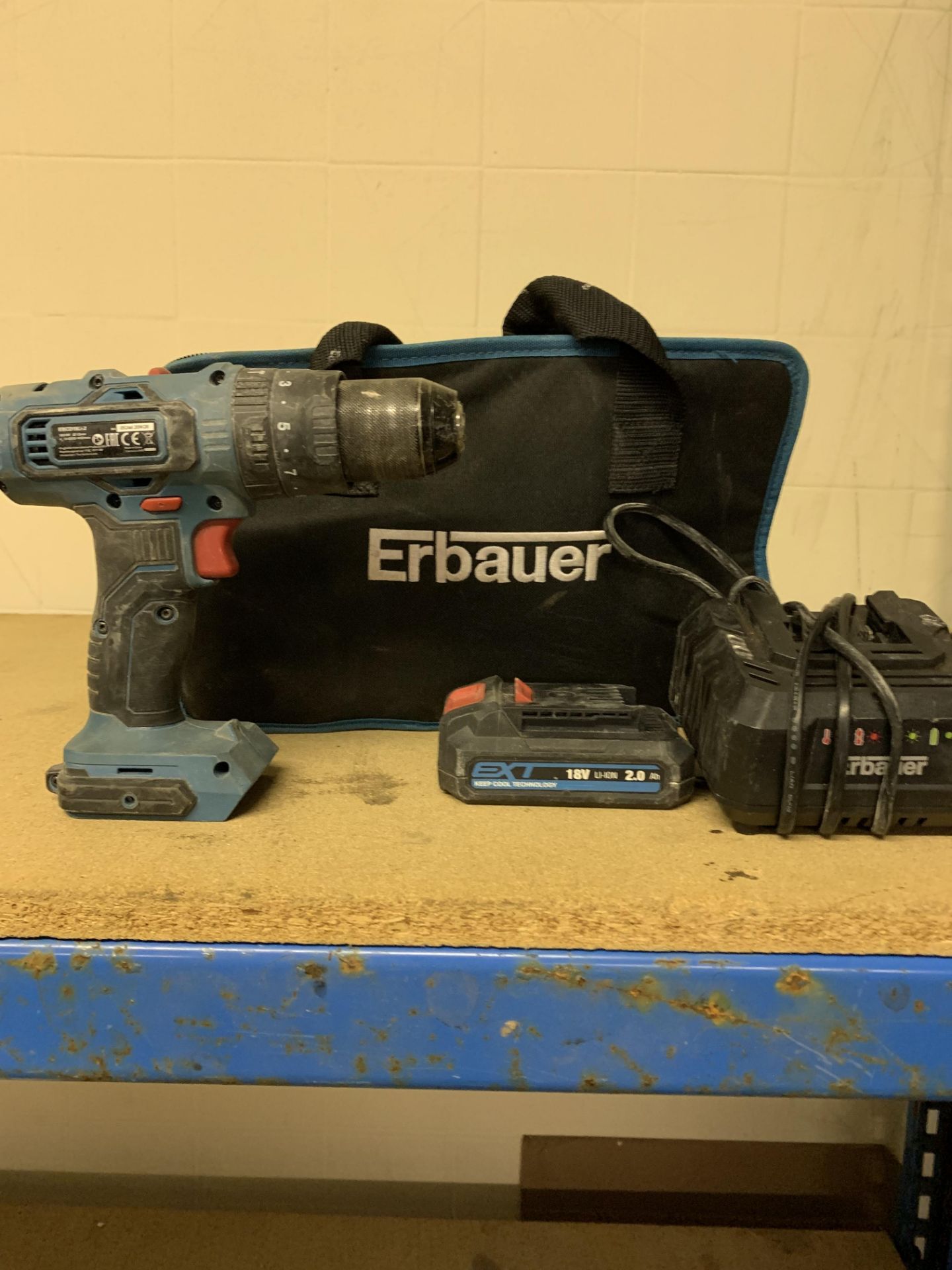 ERBAUER EBCD18LI-2 18V 2.0AH LI-ION EXT CORDLESS COMBI DRILL COMES WITH BATTERY, CHARGER AND CARRY