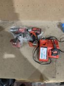 MILWAUKEE TWIN PACK COMBI DRILL AND IMPACT DRIVER COMES WITH CHARGER (UNCHECKED, UNTESTED)