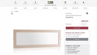 5 x NEW BOXED KEMBLE RUSTIC SOLID OAK & PAINTED WALL MIRROR. 1200x600MM. RRP £280 EACH, TOTAL RRP £