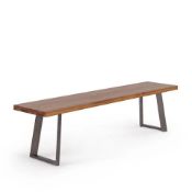 4 X New Boxed - Cantilever Rustic Solid Oak & Metal Bench. 180cm Long. RRP £330 EACH, TOTAL LOT