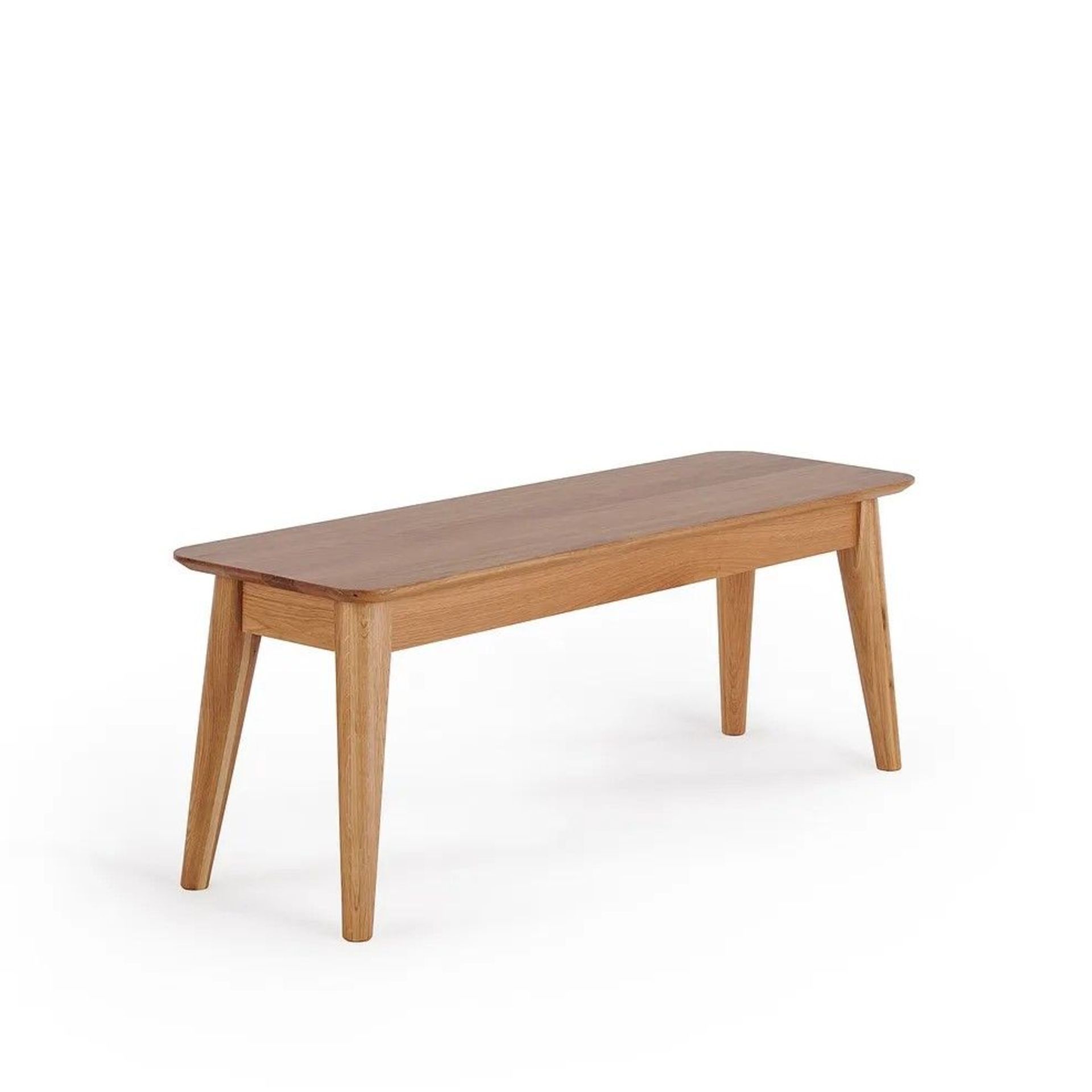 New Boxed - Oscar Natural Solid Oak Bench. 120cm Long. RRP £290. For a more open seating environment - Image 2 of 2