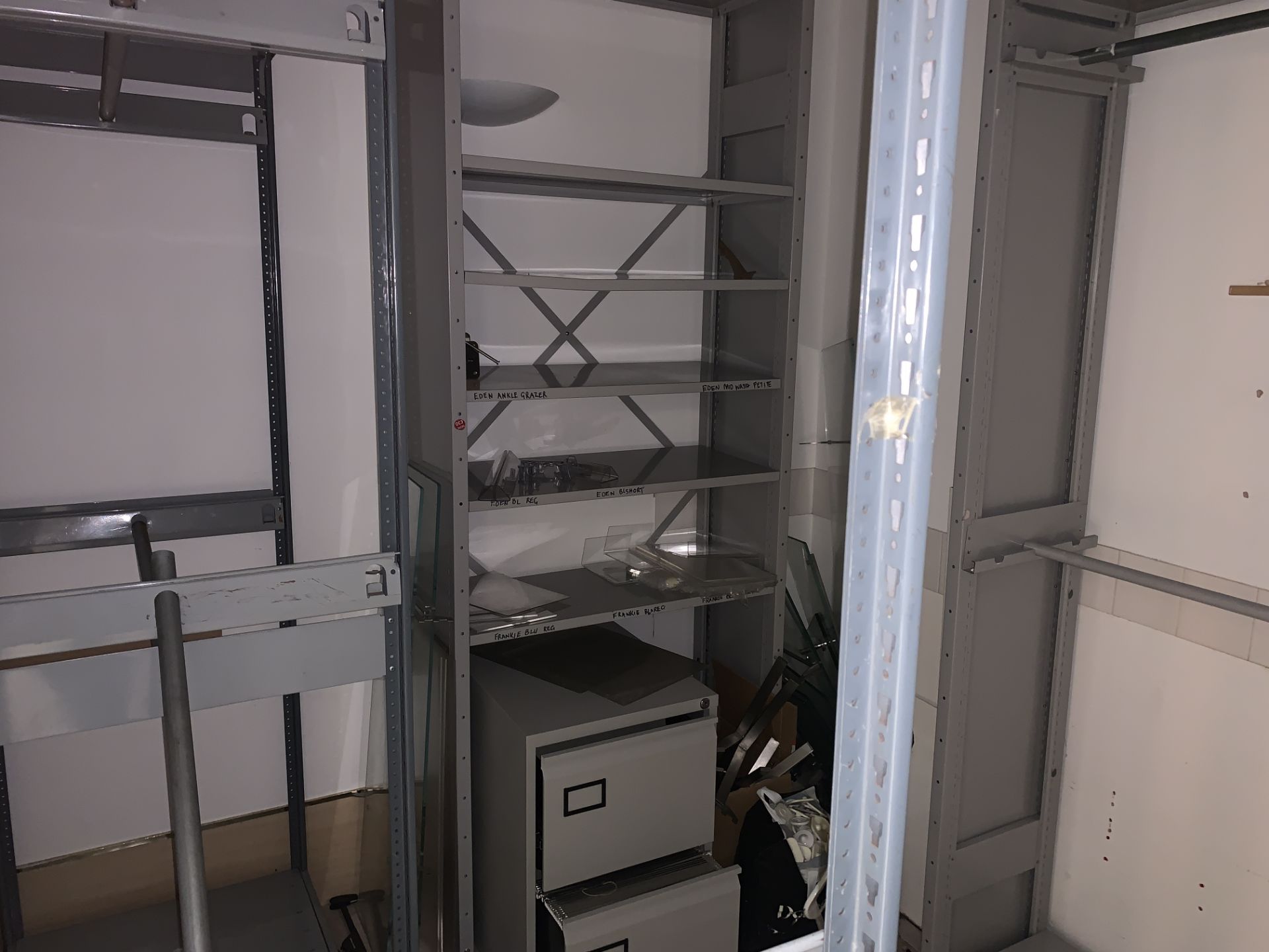 ROOM CONSISTING OF METAL RACKING CAGES AND 2 X FILING CABINETS - Image 3 of 4
