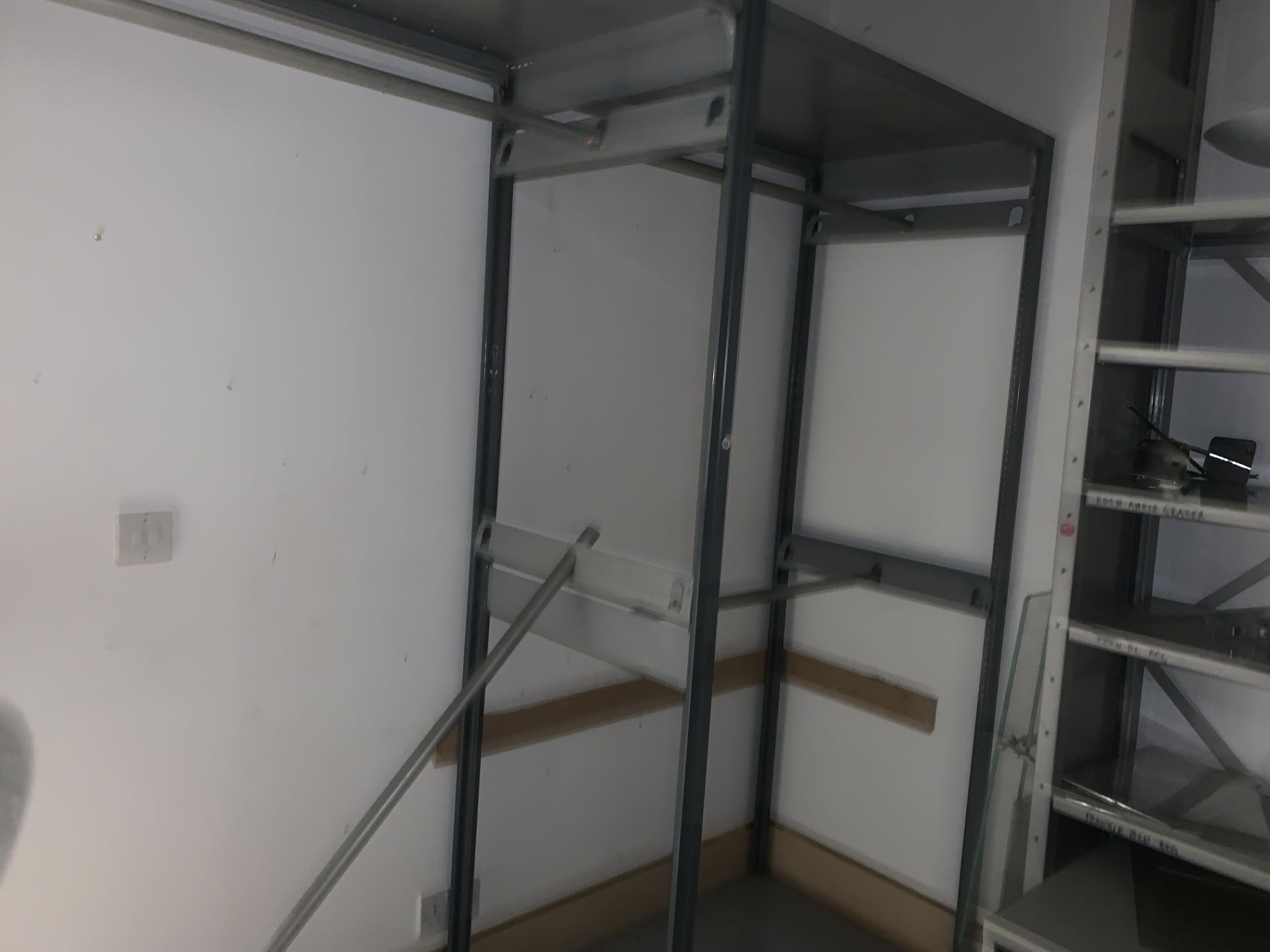 ROOM CONSISTING OF METAL RACKING CAGES AND 2 X FILING CABINETS - Image 4 of 4