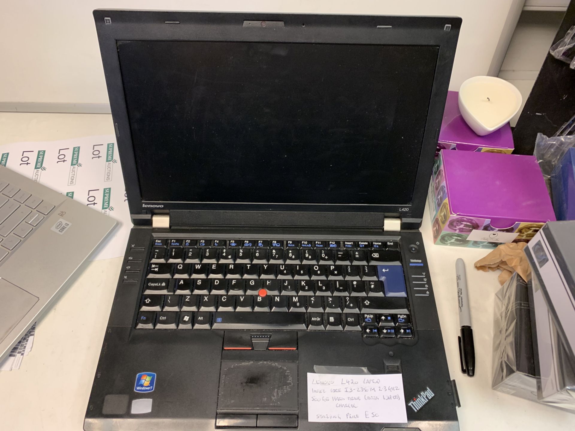 LENOVO L420 LAPTOP, INTEL CORE i3-2350IM 2.3GHZ, 500GB HARD DRIVE ( DATA WIPED ) WITH CHARGER