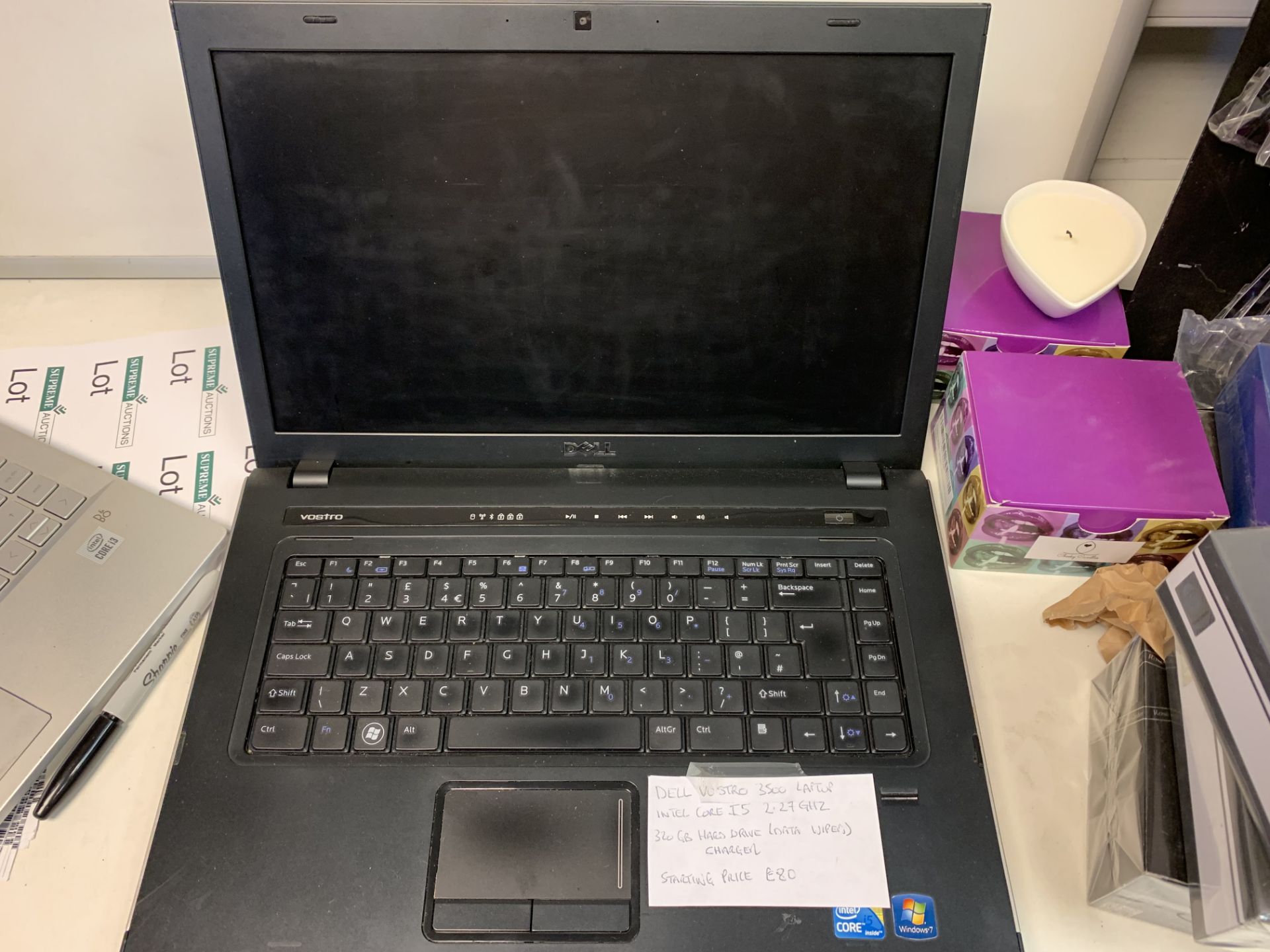 DELL VOSTRO 3500 LAPTOP, INTEL CORE i5 2.27 GHZ, 320 GB HARD DRIVE ( DATA WIPED ) WITH CHARGER