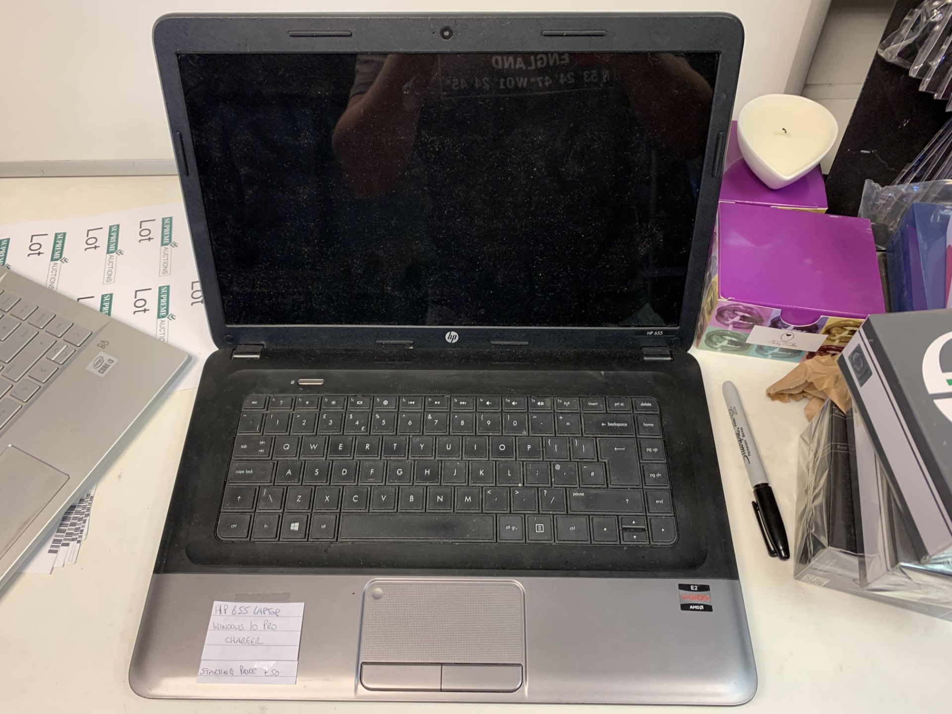 HP655 LAPTOP, WINDOWS 10 PRO WITH CHARGER