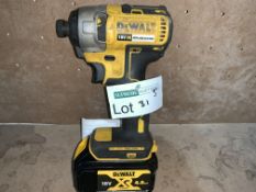 DEWALT CORDLESS BRUSHLESS IMPACT DRIVER COMES WITH BATTERY (UNCHECKED, UNTESTED)