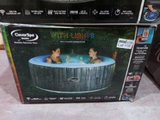 BOXED CLEVER SPA WAIKIKI 4 PERSON HOT TUB WITH LIGHTS- RRP £474. UNCHECKED/UNTESTED