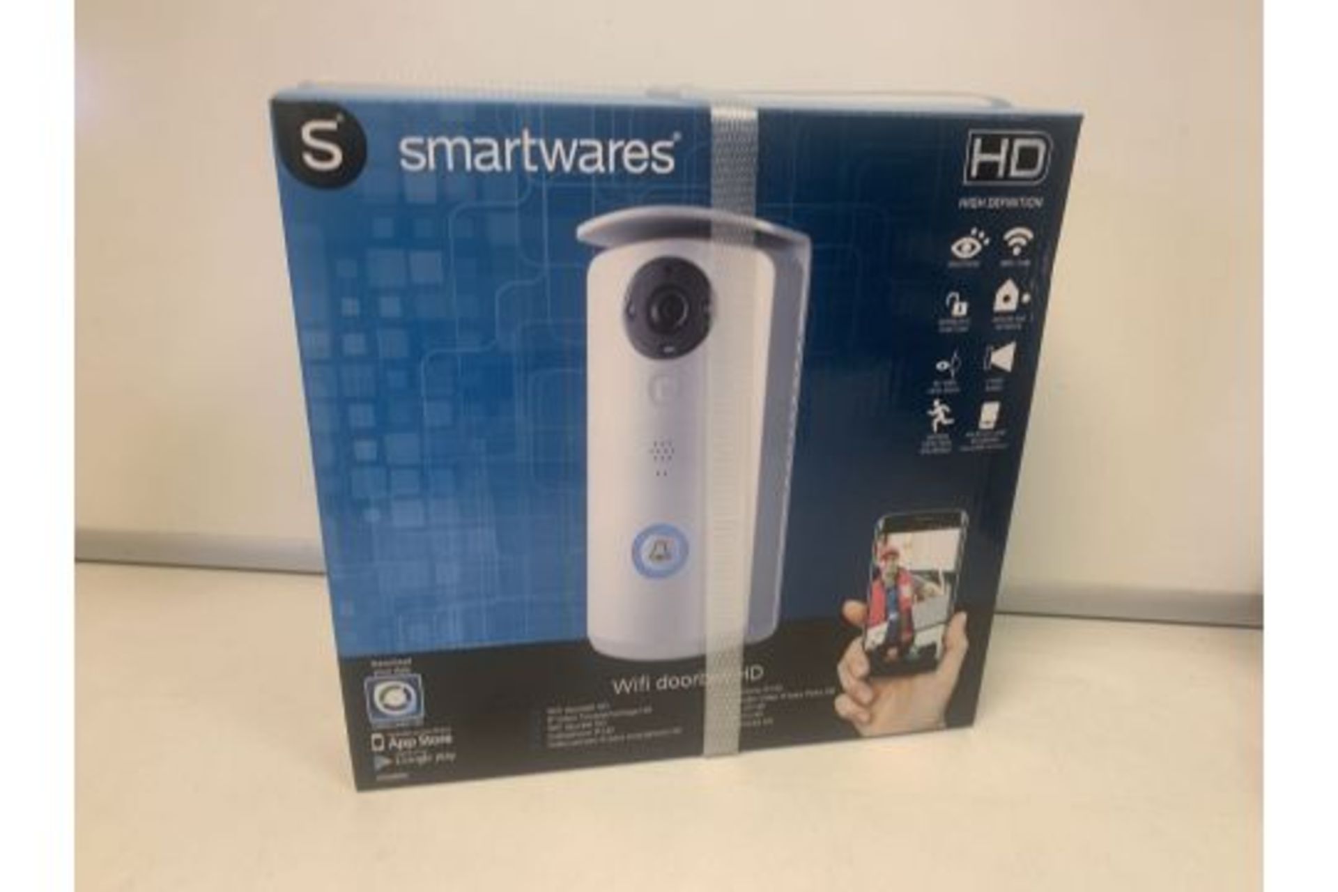 2 X BRAND NEW BOXED SMARTWARES WIFIDOOR BELL HD. NIGHT VIEW, WIFI, DOORLOCK FUNCTION, INDOOR &