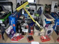MIXED LOT INCLUDING VACUUM CLEANER, JUMP LEADS, MASSAGER ETC
