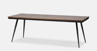 Torin 6 seat dining table, teak wood and black. RRP £579. The Torin dining table is a perfect