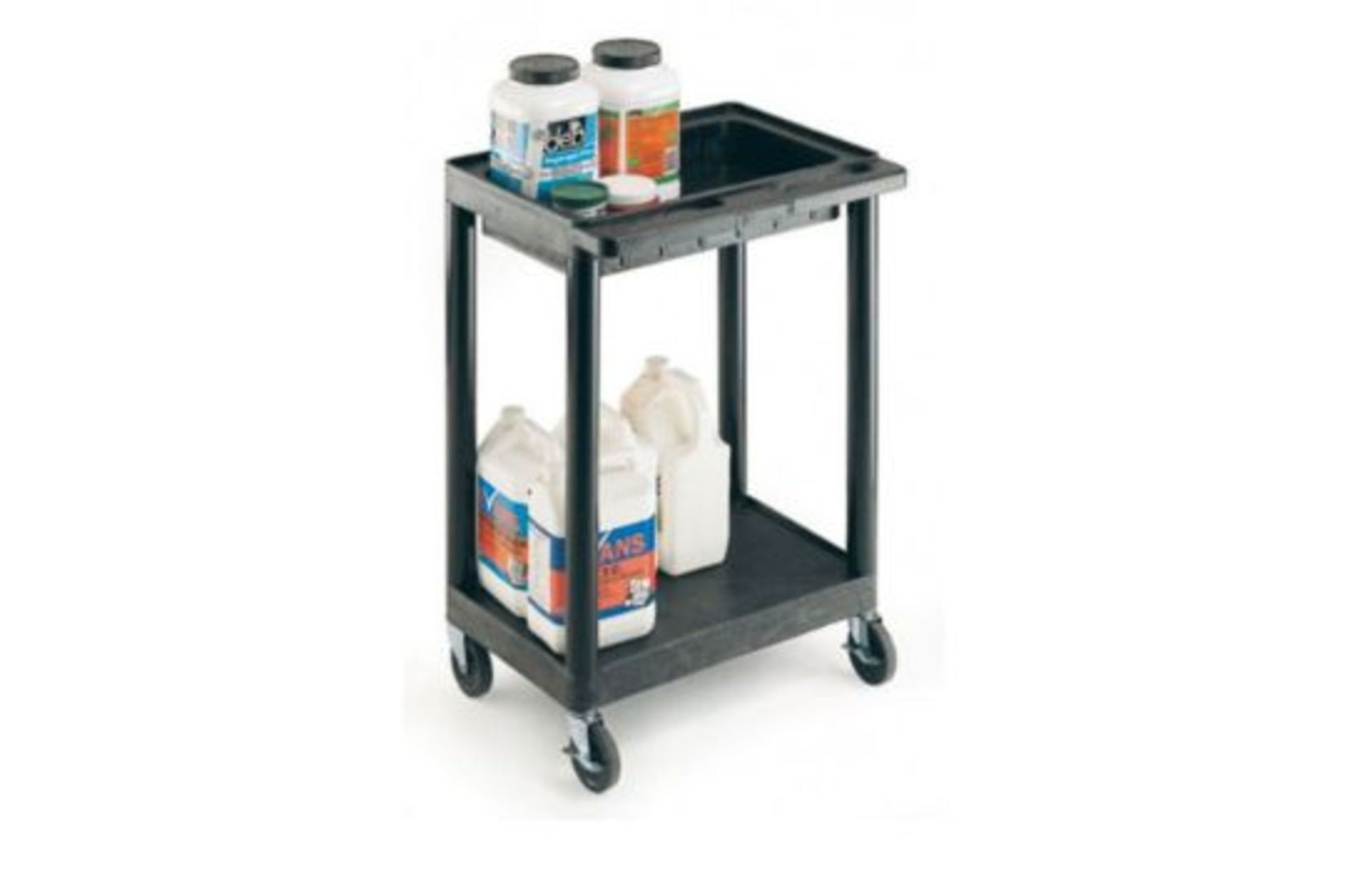 BRAND NEW BLACK PLASTIC SERVICE TROLLEY RRP £230 GI347L