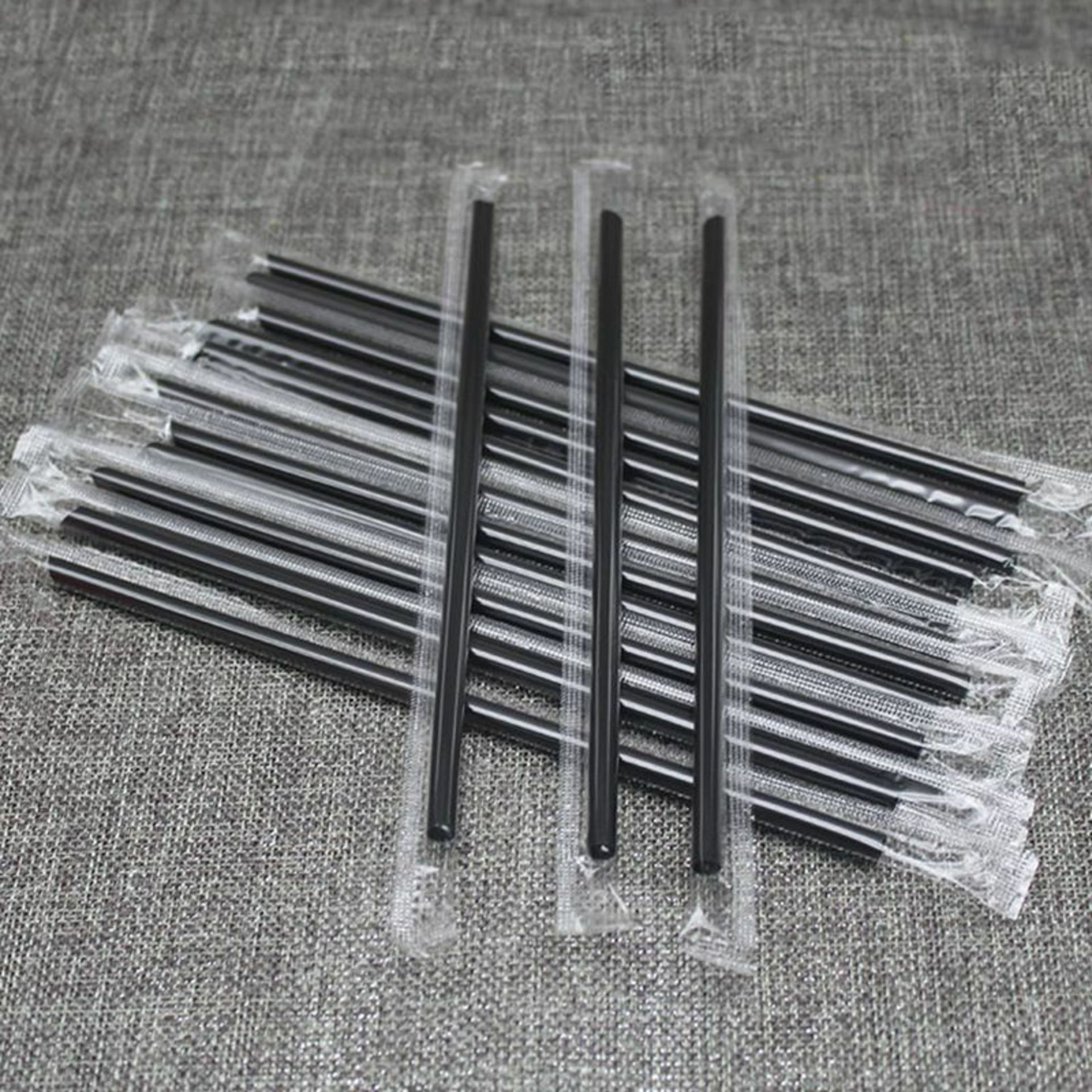20,000 x NEW SEALED BLACK INDIVIDUALY WRAPPED DRINKING STRAWS IN 2 BOXES