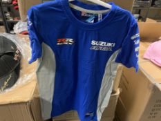 (NO VAT) 31 X BRAND NEW OFFICIAL CHILDRENS SUZUKI ECSTAR CUSTOM T SHIRTS IN RATIO BOX SIZES 2/3 -