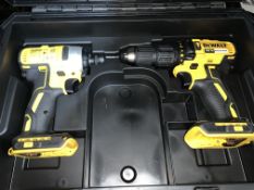 DEWALT CORDLESS BRUSHLESS TWIN SET COMBI DRILL AND IMPACT DRIVER COMES WITH CARRY CASE ONLY (