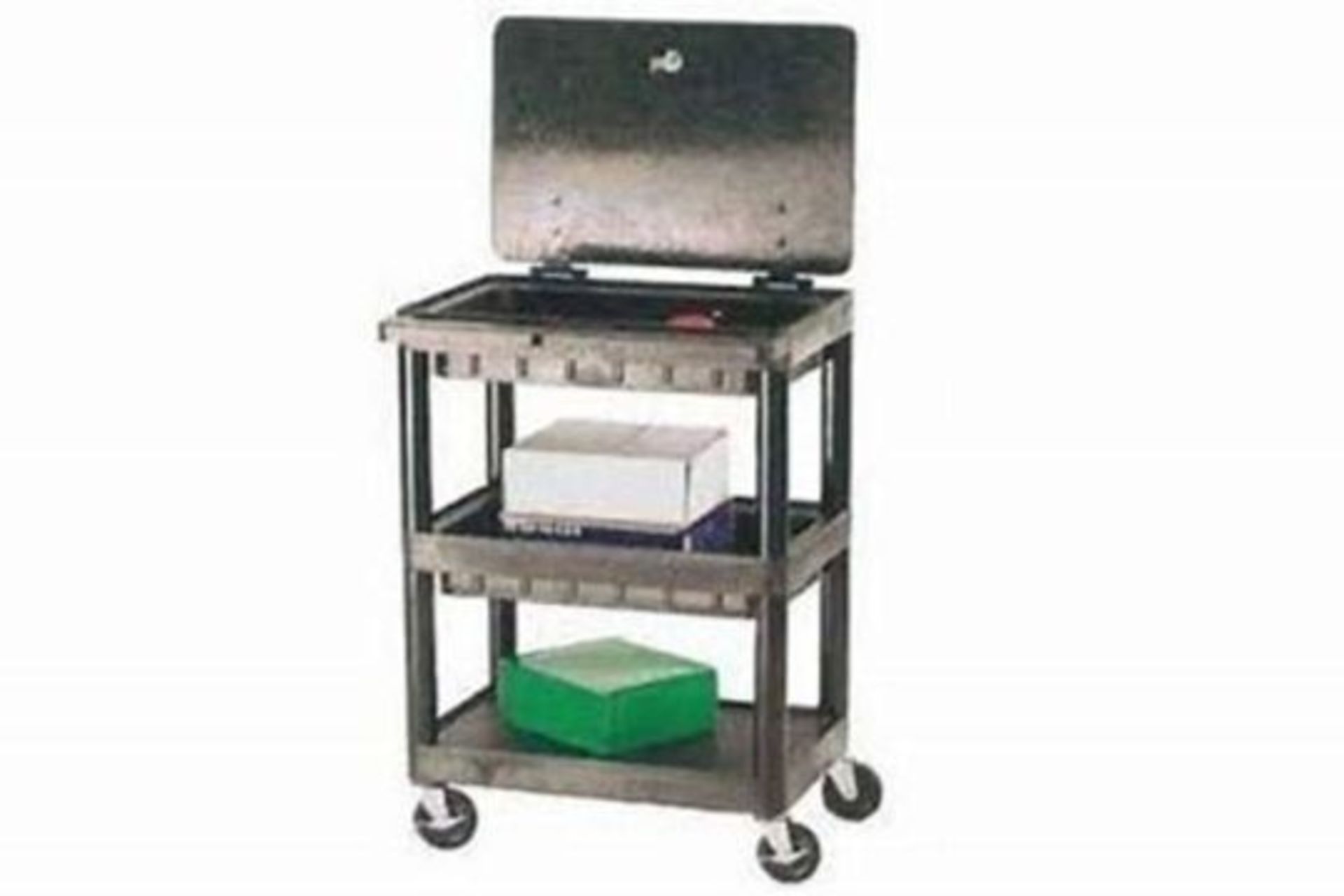 BRAND NEW BLACK PLASTIC SERVICE TROLLEY RRP £360 GI643L