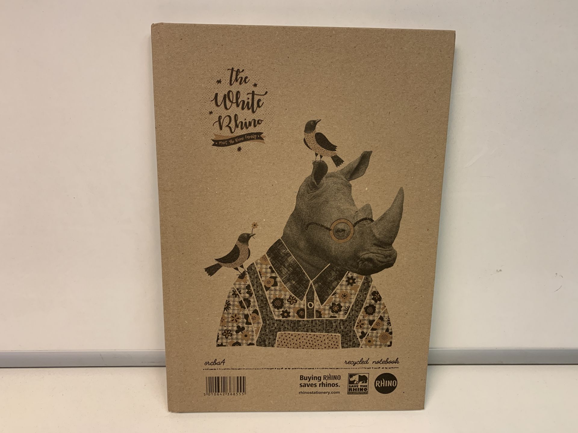 100 X NEW 'THE WHITE RHINO' A4 HARD BACK LINED NOTEBOOKS. RRP £4.99 EACH