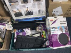 50 PIECE MIX LOT INCLUDING FOLDING TROLLEY, CAR SEAT ORGANISER, INFLATABLE CUSHIONS ETC