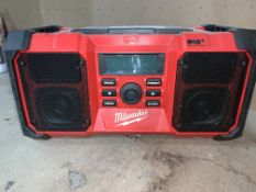 MILWAUKEE M18 JSRDAB+-0 230V OR 18V DAB+ / FM SITE RADIO (UNCHECKED UNTESTED)