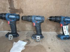 3 X ERBAUER CORDLESS COMBI DRILLS (UNCHECKED, UNTESTED)
