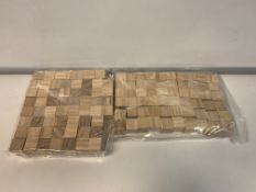 APPROX 500 SETS OF WOOD SQUARES IN VARIOUS SIZES