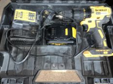 DEWALT CORDLESS BRUSHLESS COMBI DRILL COMES WITH BATTERY, CHARGER AND CARRY CASE (UNCHECKED,