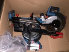 ERBAUER 216MM SLIDING MITRE SAW 220/240V COMES WITH BOX (UNCHECKED, UNTESTED)