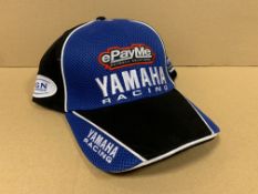 25 X BRAND NEW OFFICIAL YAMAHA RACING BLACK AND BLUE CAPS