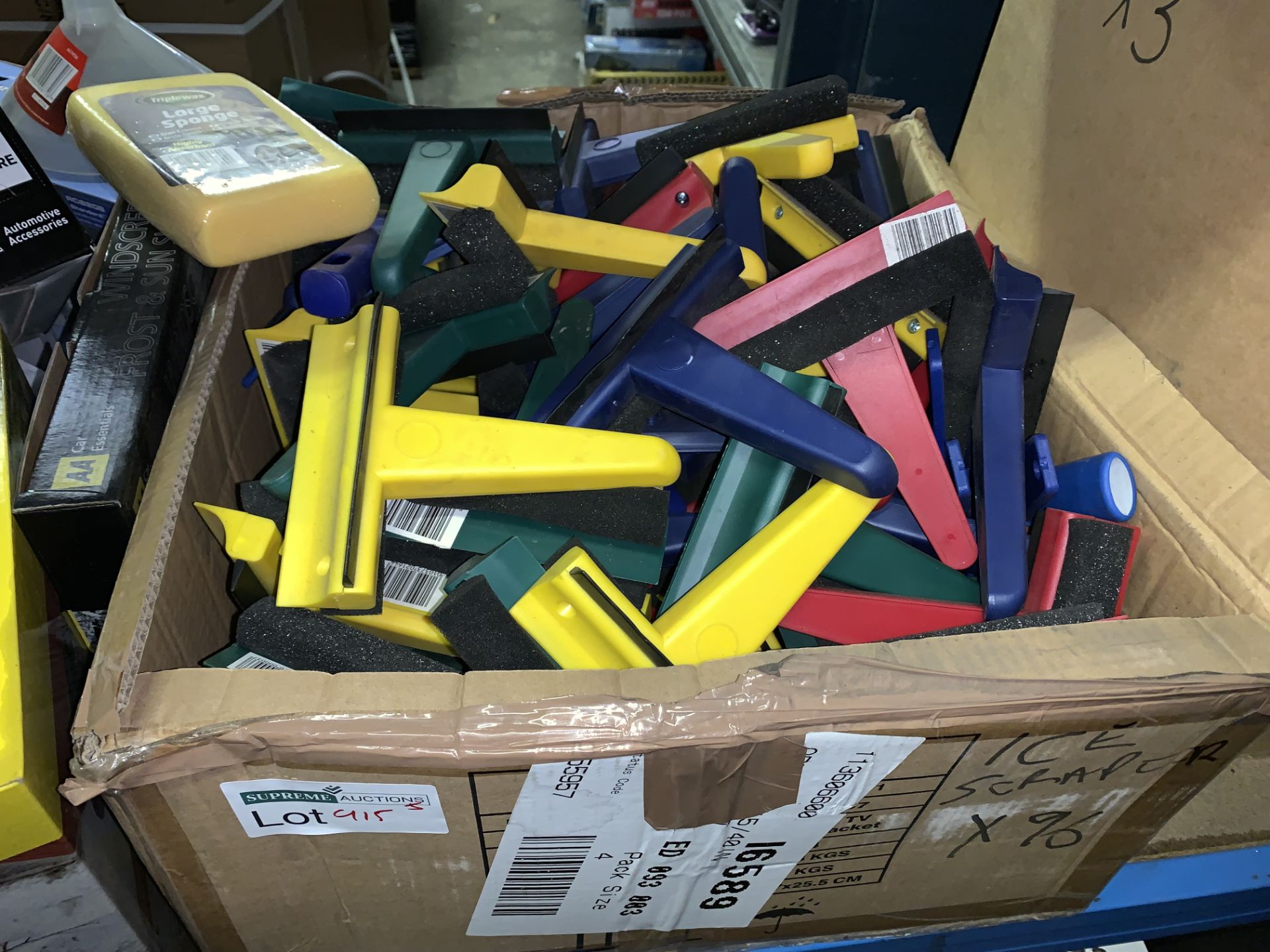 96 X BRAND NEW ICE SCRAPERS/SQUEEGEES IN VARIOUS COLOURS