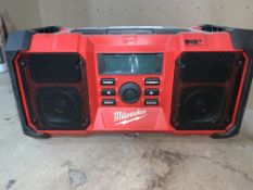 MILWAUKEE M18 JSRDAB+-0 230V OR 18V DAB+ / FM SITE RADIO (UNCHECKED UNTESTED)