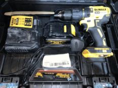 DEWALT CORDLESS BRUSHLESS COMBI DRILL COMES WITH BATTERY, CHARGER AND CARRY CASE (UNCHECKED,