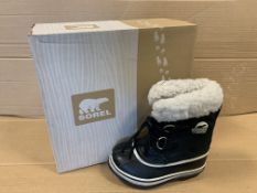 (NO VAT) 2 X BRAND NEW SOREL YOOT PAC BLACK BOOTS SIZE i10