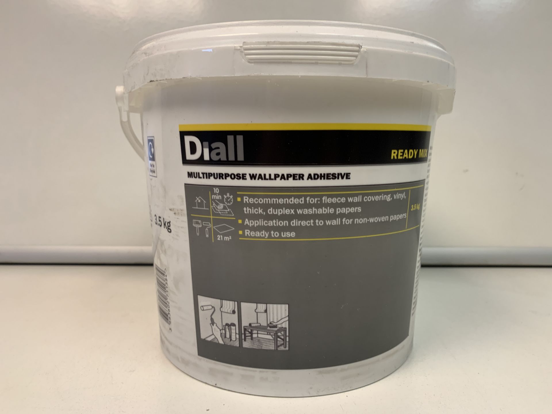 20 X NEW 3.5KG TUBS OF DIALL MULTIPURPOSE WALLPAPER ADHESIVE - READY MIXED.