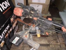 EVOLUTION R255SMS 255MM SLIDING MITRE SAW 110V (UNCHECKED, UNTESTED)