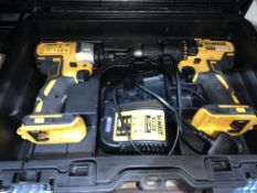 DEWALT DCK2060D2T-SFGB 18V 2.0AH LI-ION XR BRUSHLESS CORDLESS COMBI DRILL AND IMPACT DRIVER TWIN