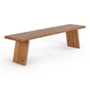 New Boxed - Cantilever Natural Solid Oak Bench. 180cm Long. RRP £330. For a more open seating