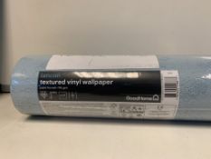 48 X BRAND NEW GOODHOME LANCON BLUE TEXTURED VINYL WALLPAPER ROLLS 5.3M2