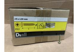 15 X NEW SEALED 4KG BOXES OF DIALL 5x25MM PZ2 WOOD SCREW PAN HEAD. RRP £15 PER BOX