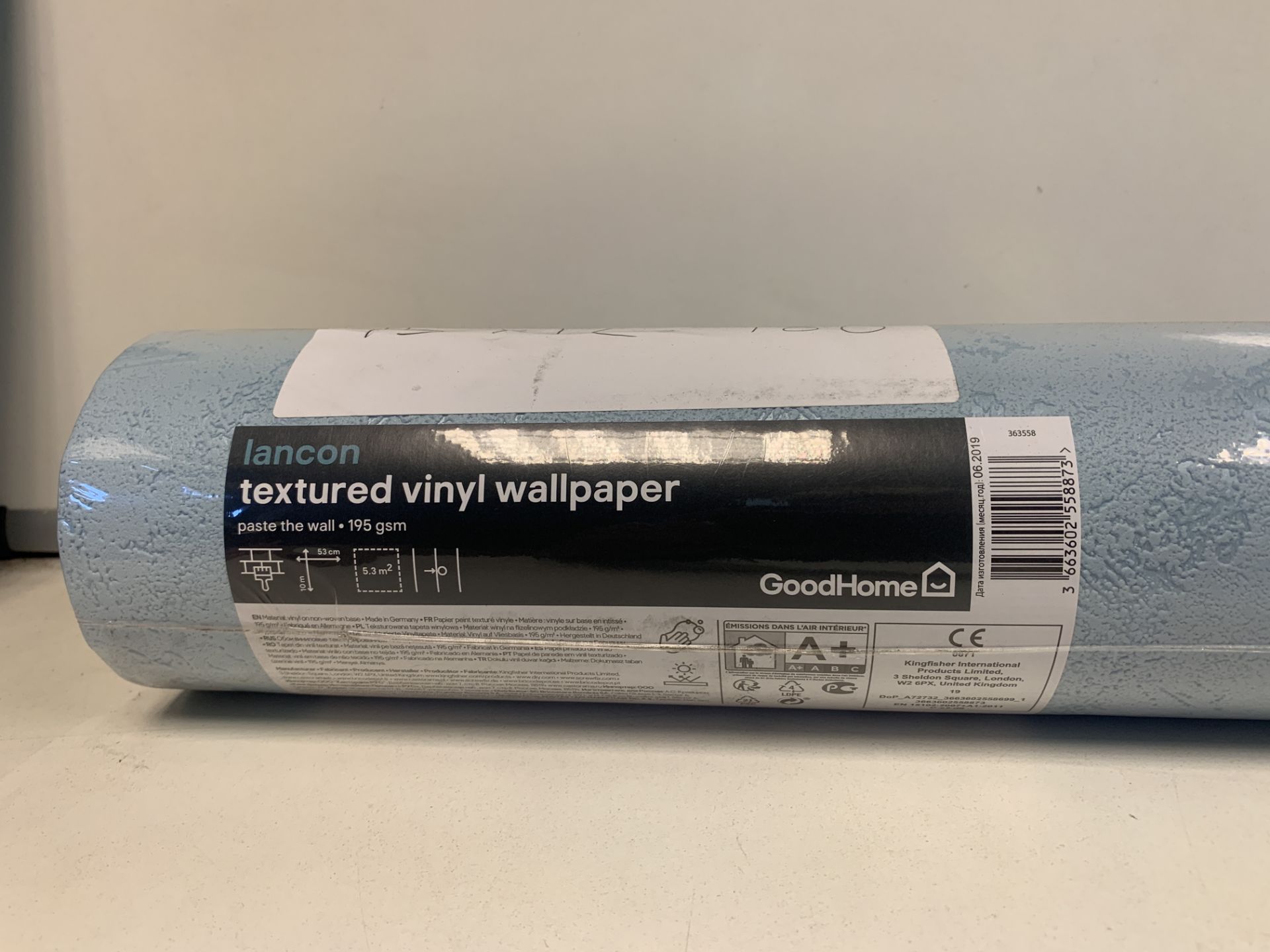 48 X BRAND NEW GOODHOME LANCON BLUE TEXTURED VINYL WALLPAPER ROLLS 5.3M2