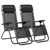 2 X NEW BOXED LUXE HOME & GARDEN ZERO GRAVITY LOUNGER CHAIRS