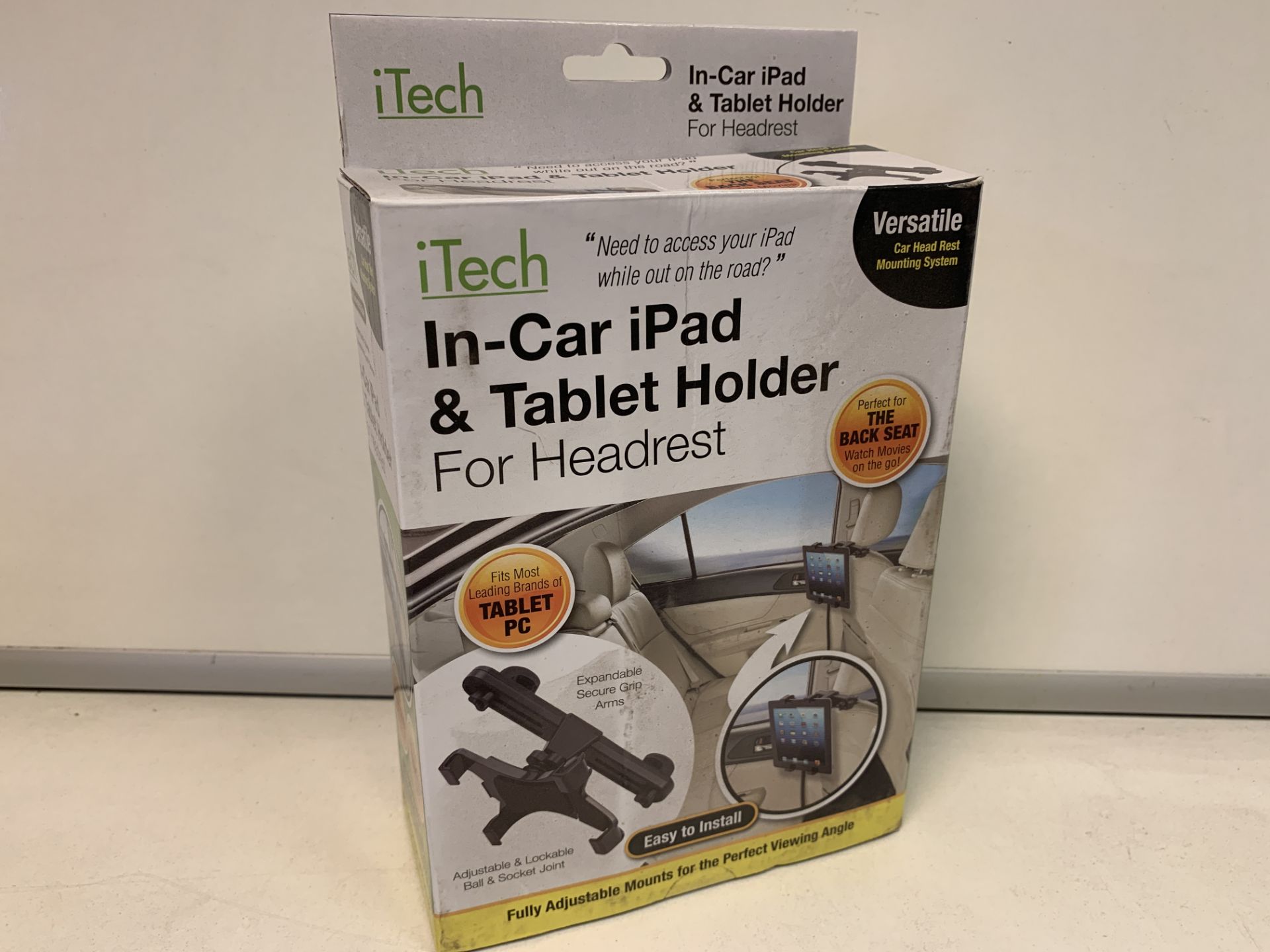 36 X NEW BOXED iTECH IN-CAR IPAD & TABLE HOLDER FOR HEADRESTS.