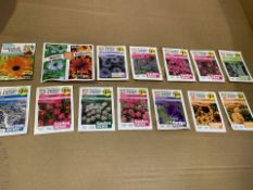 PALLET TO CONTAIN 2,500 X ASSORTED NEW PACKS OF THOMPSON & MORGAN FLOWER SEEDS IN VARIOUS