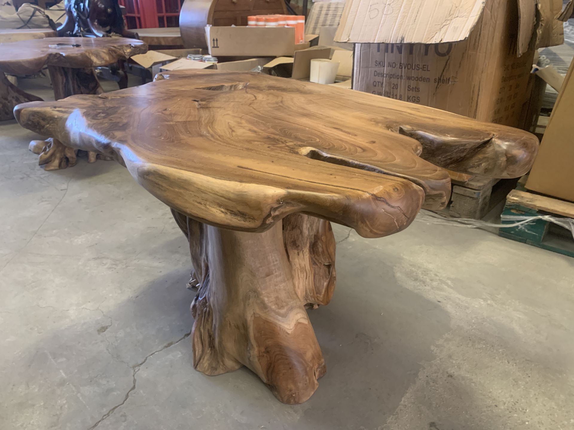 SOLID WOODEN TEAK ROOT MUSHROOM TABLE L100 X W65 X H55 RRP £595 - Image 2 of 3