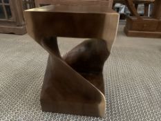 SOLID WOODEN SUAR TWIST STOOL 30 X W30 X H45 RRP £195