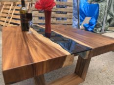 SOLID WOODEN SUAR RECTA RIVER COFFEE TABLE L90 X W80 X H45 RRP £895