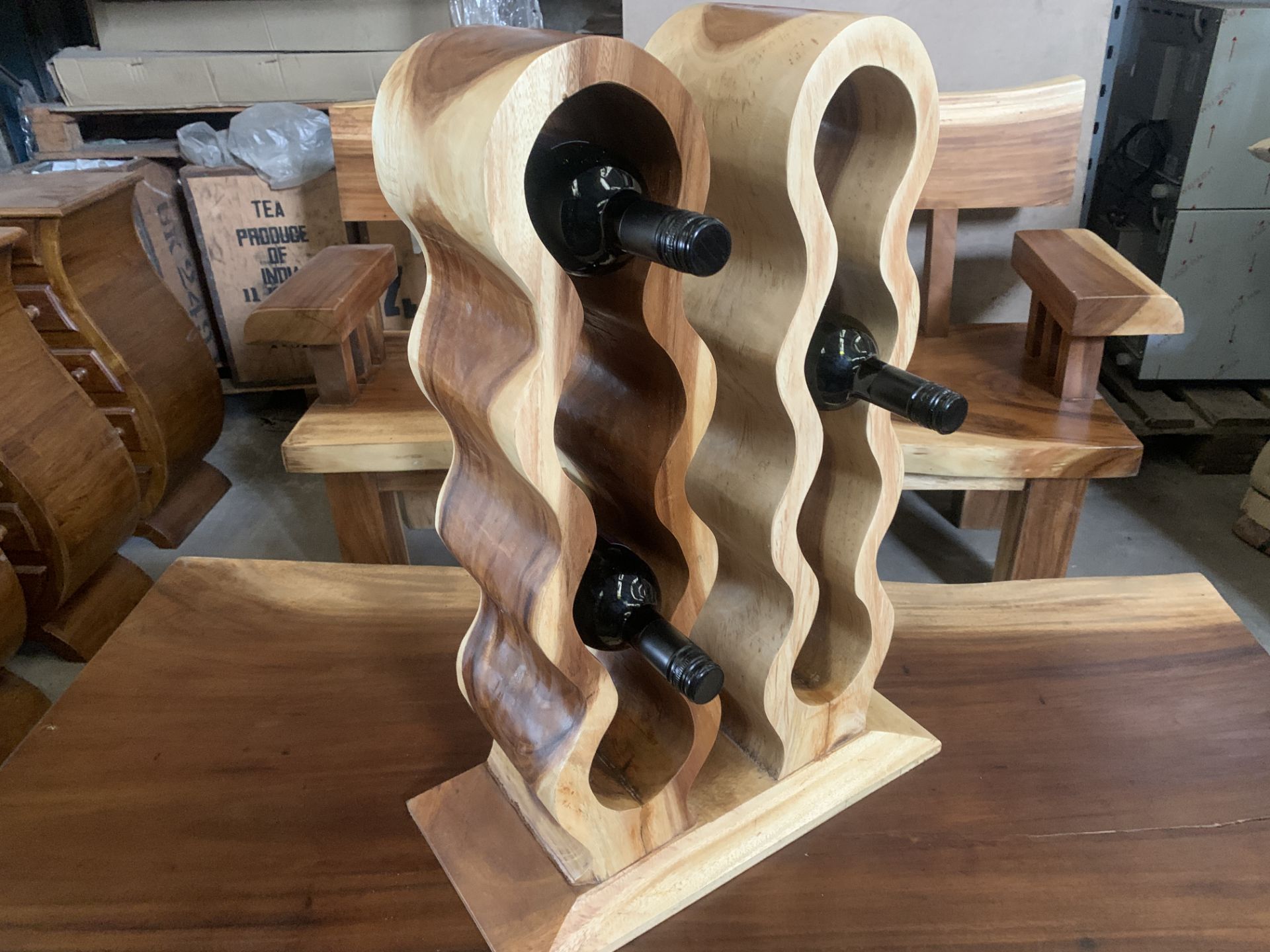 SOLID WOODEN SUAR TWIN WINE RACK L35 X W30 X H70 RRP £220 - Image 2 of 2